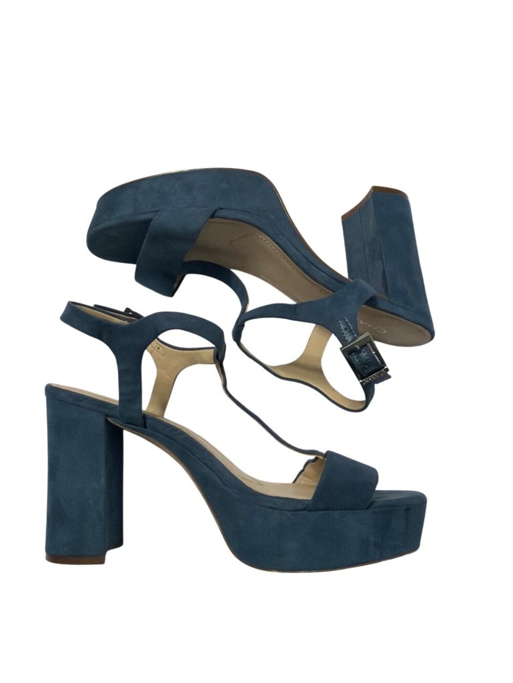 Charles By Charles David Izzy Blue Suede Platform Heels